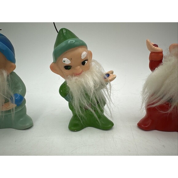 Vintage Elf Dwarf Ornaments Figures Christmas Decor Figurines 3” RARE - Picture 3 of 15